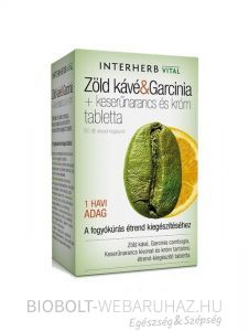 Interherb Zöld kávé & Garcinia + Keserűnarancs és Króm tabletta 60db