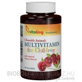 Vitaking Gyerek Multivitamin rágótabletta meggyes 90db