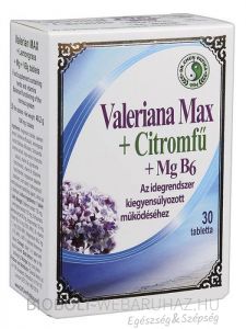 Dr. Chen Valeriana Max+Citromfű+ Magnézium+B6-vitamin tabletta 30db