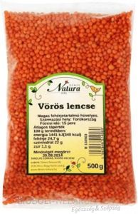 Natura Vörös Lencse 500g