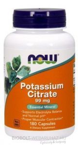 Now Potassium Kálium Citrát 99mg 180 db