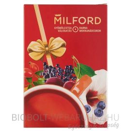 Milford Gyümölcstea válogogatás barna mokkanádcukorral díszdobozban 3 doboz tea 60 filter 635g